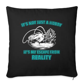 Fishing fisherman fish angler hobby gift - Sofa pillowcase 17,3'' x 17,3'' (45 x 45 cm) - black - Front