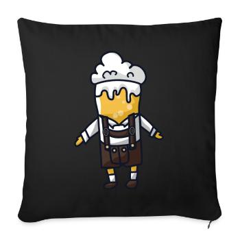 Beer Lederhose costume - Sofa pillowcase 17,3'' x 17,3'' (45 x 45 cm) - black - Front