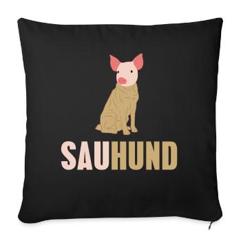 Sauhund - Sow and dog in one shape Funny - Sofa pillowcase 17,3'' x 17,3'' (45 x 45 cm) - black - Front