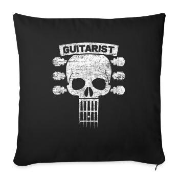 guitarist - Sofa pillowcase 17,3'' x 17,3'' (45 x 45 cm) - black - Front