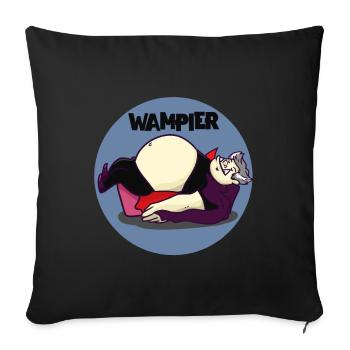 Wampier vampire fat fat word joke gift idea - Sofa pillowcase 17,3'' x 17,3'' (45 x 45 cm) - black - Front