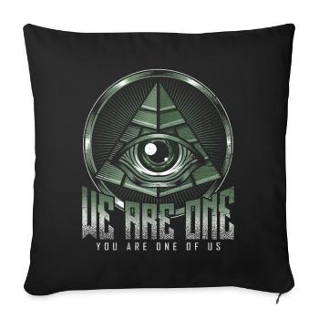 Œil de pyramide - Housse de coussin décorative 45 x 45 cm - noir - Devant