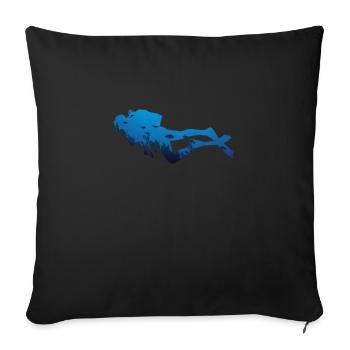 plongée - Housse de coussin décorative 45 x 45 cm - noir - Devant