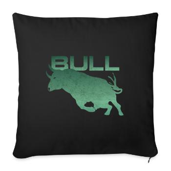 Silhouette de taureau - Housse de coussin décorative 45 x 45 cm - noir - Devant