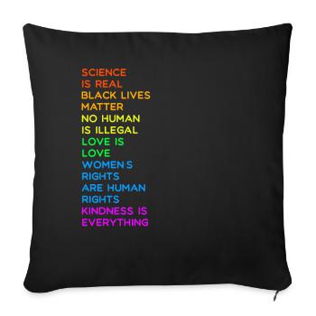 SCIENCE IS REAL BLACK LIVES MATTER LGBT LOVE LINKS - Sofakissenbezug 45 x 45 cm - Schwarz - Vorne