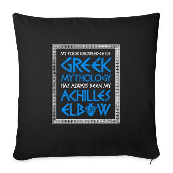 Poor Knowledge Greek Mythology Achilles Elbow - Sofa pillowcase 17,3'' x 17,3'' (45 x 45 cm) - black - Front