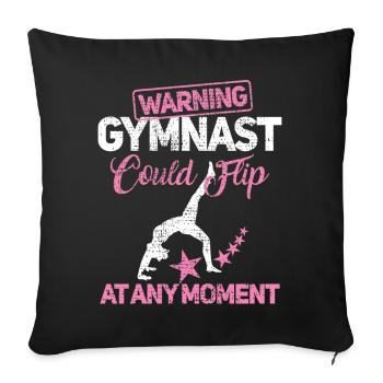 Fitness courses Gymnastics - Sofa pillowcase 17,3'' x 17,3'' (45 x 45 cm) - black - Front
