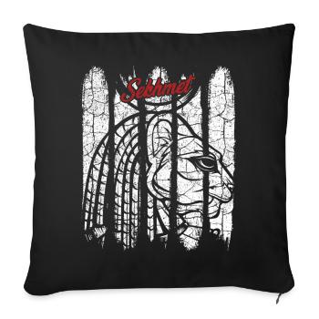 Vintage Retro Sachmet Silhouette Gift Deity - Sofa pillowcase 17,3'' x 17,3'' (45 x 45 cm) - black - Front