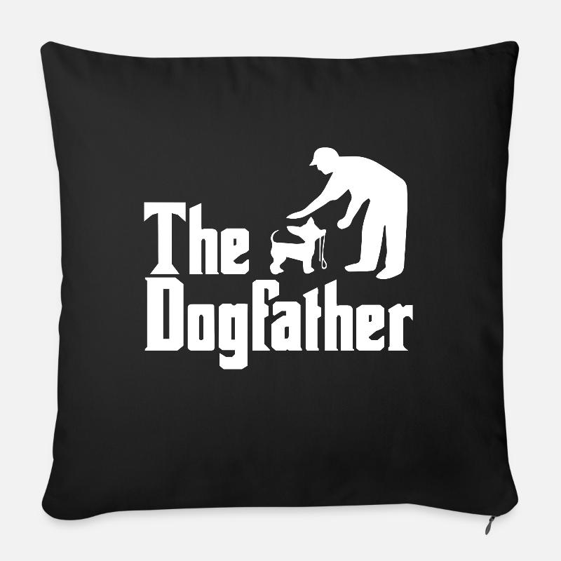 Le Dogfather le maître - Housse de coussin décorative 45 x 45 cm - noir
