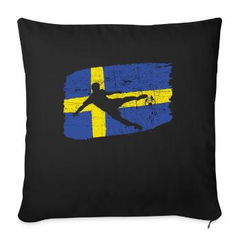 Schweden Fußball Land Geschenkidee - Sofa pillowcase 17,3'' x 17,3'' (45 x 45 cm) - black - Front