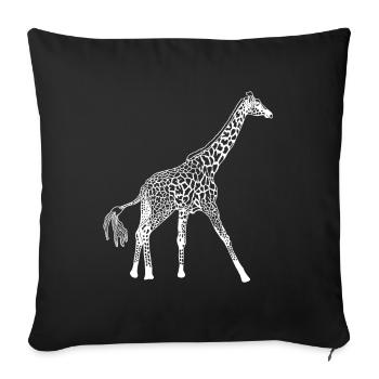 Structure blanche girafe - Housse de coussin décorative 45 x 45 cm - noir - Devant