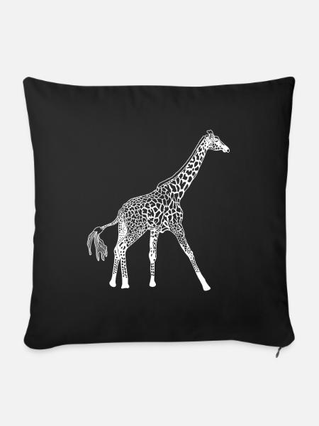 Giraffe weiß Struktur - Sofakissenbezug 45 x 45 cm - Schwarz