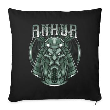 God of War Anhur Égypte égyptienne - Housse de coussin décorative 45 x 45 cm - noir - Devant