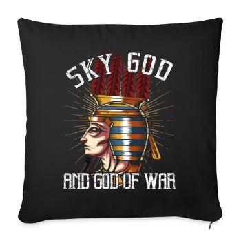 Mythe dieu du paradis égyptien anhur - Housse de coussin décorative 45 x 45 cm - noir - Devant