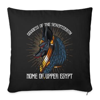 Anput Ägyptischer Totengott Mythos Schakal - Sofakissenbezug 45 x 45 cm - Schwarz - Vorne