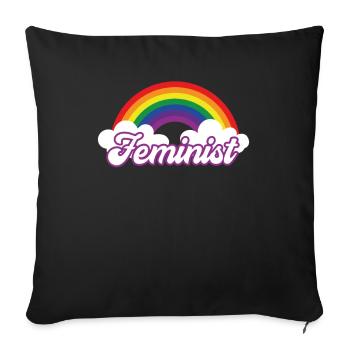 Feminism Feminist Rainbow Political Retro Women - Sofakissenbezug 45 x 45 cm - Schwarz - Vorne