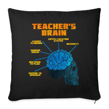 Teacher brain - Sofa pillowcase 17,3'' x 17,3'' (45 x 45 cm) - black - Front