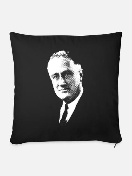 FRANKLIN ROOSEVELT - Sofakissenbezug 45 x 45 cm - Schwarz