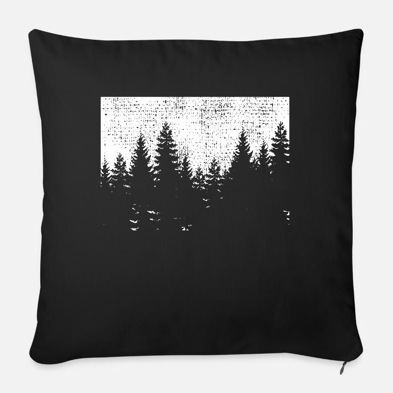Wald - Sofakissenbezug 45 x 45 cm - Schwarz