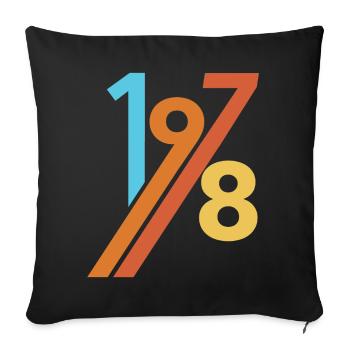 1978 CHEMISE VINTAGE RETRO Années 70 - Housse de coussin décorative 45 x 45 cm - noir - Devant