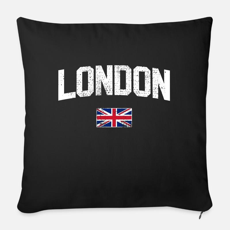 London England Union Jack - Sofakissenbezug 45 x 45 cm - Schwarz