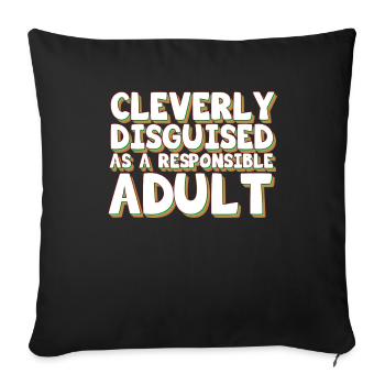 Conception drôle de Tshirt de déguisement CLAIREMENT DÉGUISÉ - Housse de coussin décorative 45 x 45 cm - noir - Devant