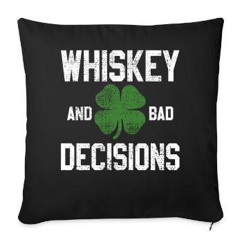 Irish whiskey - Sofa pillowcase 17,3'' x 17,3'' (45 x 45 cm) - black - Front