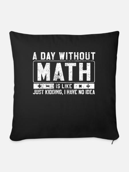 Mathe - Sofakissenbezug 45 x 45 cm - Schwarz