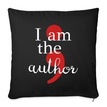 Projet Point-virgule Je suis l'auteur Cadeau de suicide - Housse de coussin décorative 45 x 45 cm - noir - Devant