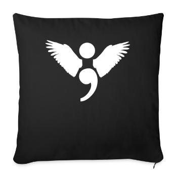 Semicolon angel suicide prevention loss gift - Sofa pillowcase 17,3'' x 17,3'' (45 x 45 cm) - black - Front