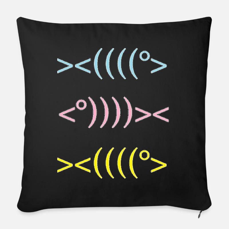 fische - Sofakissenbezug 45 x 45 cm - Schwarz