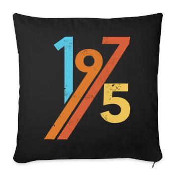 Vintage 1975 - Housse de coussin décorative 45 x 45 cm - noir - Devant