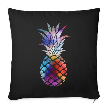 Résumé d'ananas - Housse de coussin décorative 45 x 45 cm - noir - Devant