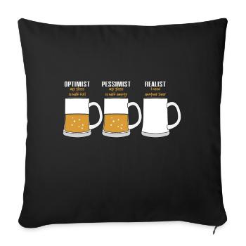 Realists Quote TShirt Design Verre à bière - Housse de coussin décorative 45 x 45 cm - noir - Devant