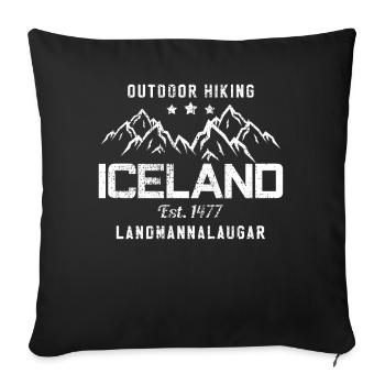 Islande - Housse de coussin décorative 45 x 45 cm - noir - Devant