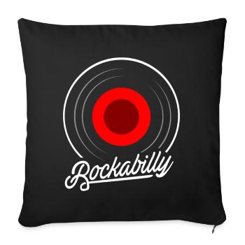Altes westliches Rockabilly Musikergeschenk - Sofakissenbezug 45 x 45 cm - Schwarz - Vorne