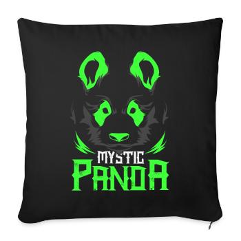 Panda Neon Disco Party Bamboo China Gift Animal - Sofa pillowcase 17,3'' x 17,3'' (45 x 45 cm) - black - Front