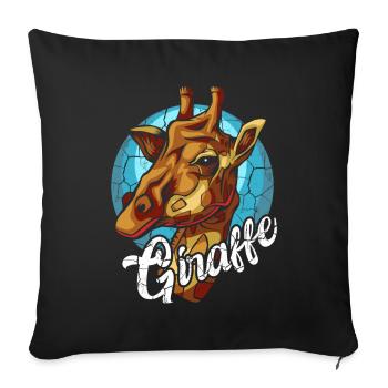 giraffe - Sofa pillowcase 17,3'' x 17,3'' (45 x 45 cm) - black - Front