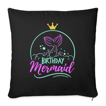 Geburtstag Meerjungfrau Mama Fabel mythische Geschenk - Sofakissenbezug 45 x 45 cm - Schwarz - Vorne