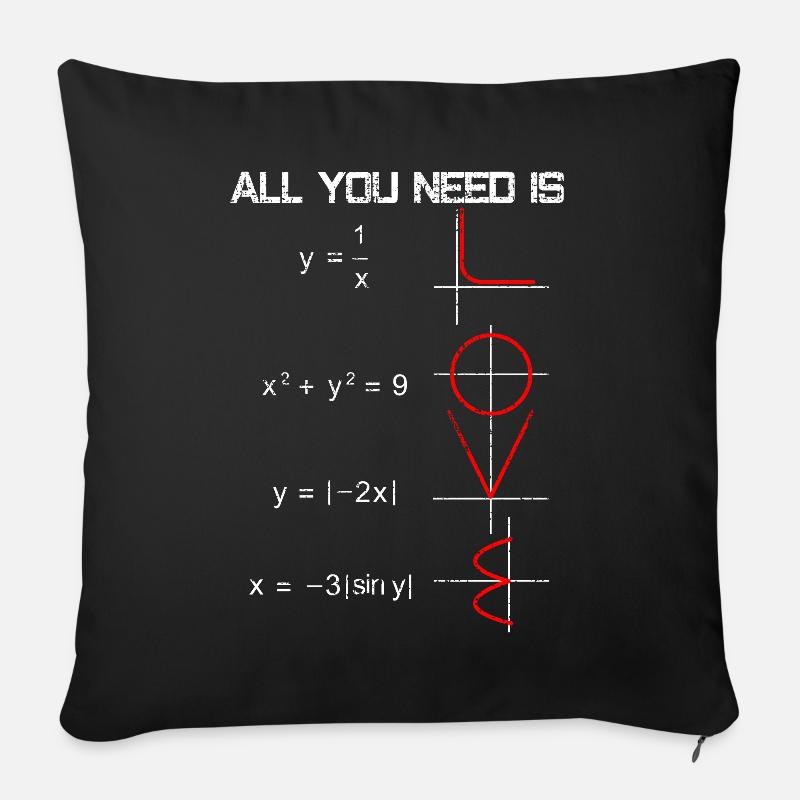 Mathematik Liebe - Sofakissenbezug 45 x 45 cm - Schwarz