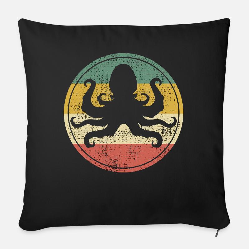 Oktopus - Sofakissenbezug 45 x 45 cm - Schwarz