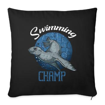 Seal Seelöwe Seerobbe Joint Sceau Wilderness - Housse de coussin décorative 45 x 45 cm - noir - Devant