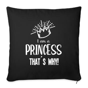 Je suis une princesse C'est pourquoi. - Housse de coussin décorative 45 x 45 cm - noir - Devant