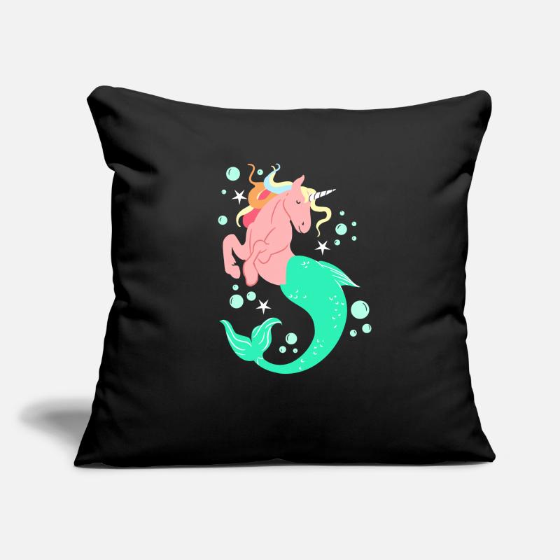 Mignon MermicornE Licorne Sirène Créature mythique Housse de coussin décorative 45 x 45 cm