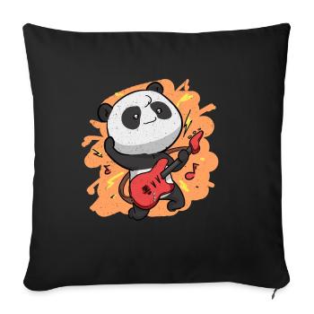 Panda à bascule mignon Panda Kawaii - Housse de coussin décorative 45 x 45 cm - noir - Devant