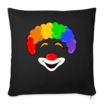 Rainbow Clown Souriant Halloween Jester Joker Face Dark - Housse de coussin décorative 45 x 45 cm - noir - Devant
