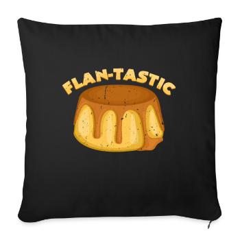 Flan - Tastic | Pie Pun Funny Sayings - Housse de coussin décorative 45 x 45 cm - noir - Devant