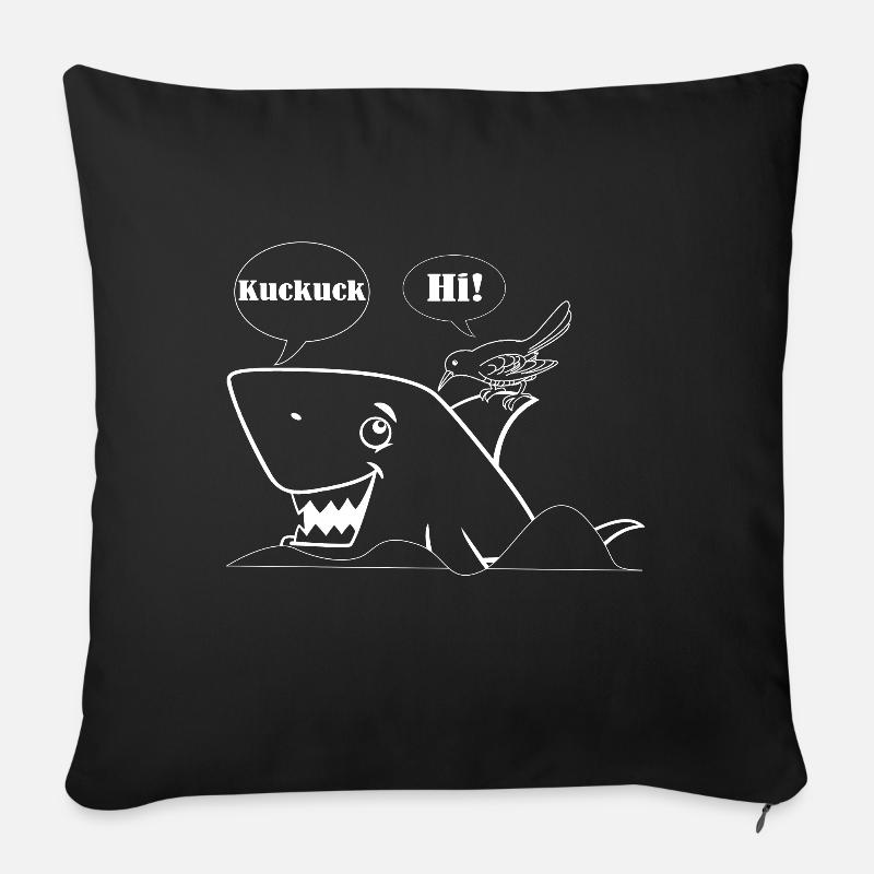 Kuckuck - Hai - Sofakissenbezug 45 x 45 cm - Schwarz