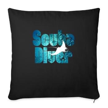 Scuba Diver - rayons - Housse de coussin décorative 45 x 45 cm - noir - Devant