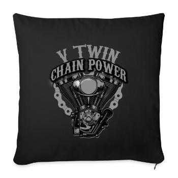 Bicylindre en V! Cadeau de motard moto - Housse de coussin décorative 45 x 45 cm - noir - Devant